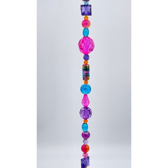 Beaded Suncatcher Pink Blue Purple Orange Crystal Prism Hanging Patio Decor - Picture 5 of 9